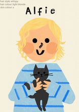 Load image into Gallery viewer, Cat Boy Portrait Print- click to customise!