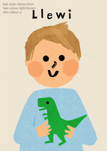 Load image into Gallery viewer, Dino Boy Portrait Print- click to customise!