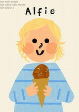 Load image into Gallery viewer, Ice cream Boy Portrait Print- click to customise!