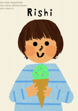 Load image into Gallery viewer, Ice cream Boy Portrait Print- click to customise!