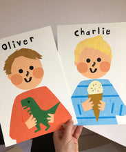 Load image into Gallery viewer, Ice cream Boy Portrait Print- click to customise!