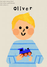 Load image into Gallery viewer, Toy Train Boy Portrait Print- click to customise!