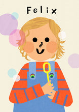 Load image into Gallery viewer, Bubble Boy Portrait Print- click to customise!