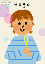 Load image into Gallery viewer, Bubble Boy Portrait Print- click to customise!