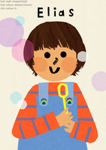 Load image into Gallery viewer, Bubble Boy Portrait Print- click to customise!