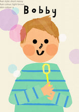 Load image into Gallery viewer, Bubble Boy Portrait Print- click to customise!