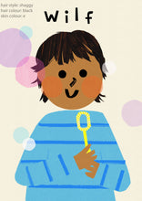 Load image into Gallery viewer, Bubble Boy Portrait Print- click to customise!