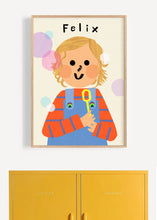 Load image into Gallery viewer, Bubble Boy Portrait Print- click to customise!