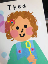 Load image into Gallery viewer, Bubbles Girl Portrait Print- click to customise!