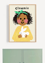 Load image into Gallery viewer, Bunny Girl Portrait Print- click to customise!