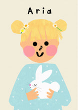 Load image into Gallery viewer, Bunny Girl Portrait Print- click to customise!