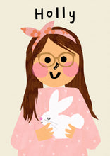 Load image into Gallery viewer, Bunny Girl Portrait Print- click to customise!