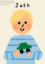 Load image into Gallery viewer, Car Boy Portrait Print- click to customise!