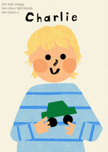 Load image into Gallery viewer, Car Boy Portrait Print- click to customise!