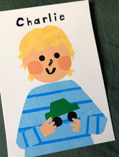 Load image into Gallery viewer, Car Boy Portrait Print- click to customise!
