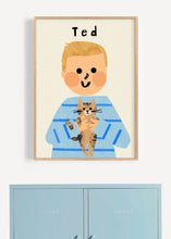 Load image into Gallery viewer, Cat Boy Portrait Print- click to customise!