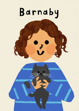 Load image into Gallery viewer, Cat Boy Portrait Print- click to customise!