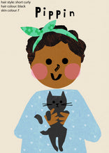 Load image into Gallery viewer, Cat Girl Portrait Print- click to customise!