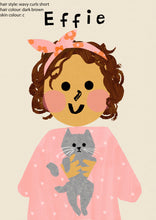Load image into Gallery viewer, Cat Girl Portrait Print- click to customise!