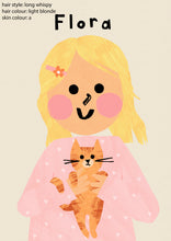 Load image into Gallery viewer, Cat Girl Portrait Print- click to customise!