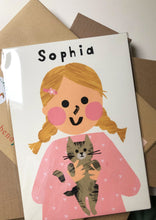 Load image into Gallery viewer, Cat Girl Portrait Print- click to customise!