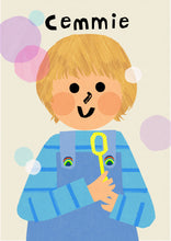 Load image into Gallery viewer, Bubble Boy Portrait Print- click to customise!