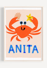Load image into Gallery viewer, Crab Personalised Name Print (Pink or Blue)