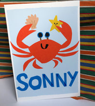 Load image into Gallery viewer, Crab Personalised Name Print (Pink or Blue)