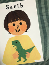 Load image into Gallery viewer, Dino Boy Portrait Print- click to customise!