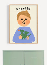 Load image into Gallery viewer, Dragon Boy Portrait Print- click to customise!