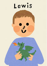 Load image into Gallery viewer, Dragon Boy Portrait Print- click to customise!