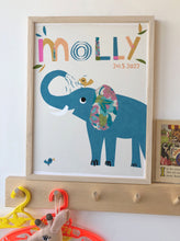 Load image into Gallery viewer, Elephant Personalised Name Print