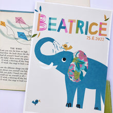 Load image into Gallery viewer, Elephant Personalised Name Print