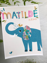 Load image into Gallery viewer, Elephant Personalised Name Print
