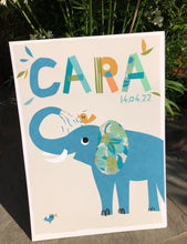 Load image into Gallery viewer, Elephant Personalised Name Print