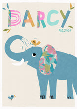Load image into Gallery viewer, Elephant Personalised Name Print