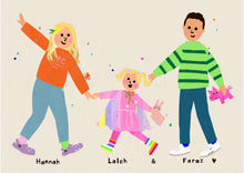 Load image into Gallery viewer, Best Friends/ Family bespoke portrait- send me your photo's to draw from!