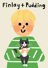 Load image into Gallery viewer, Cat Boy Portrait Print- click to customise!