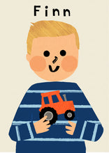 Load image into Gallery viewer, Tractor Boy Portrait Print- click to customise!