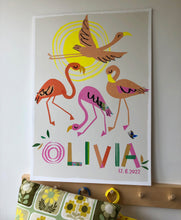 Load image into Gallery viewer, Flamingo Personalised Name Print