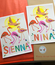 Load image into Gallery viewer, Flamingo Personalised Name Print