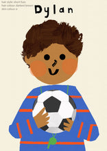 Load image into Gallery viewer, Football Boy Portrait Print- click to customise!