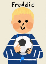 Load image into Gallery viewer, Football Boy Portrait Print- click to customise!