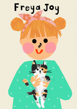 Load image into Gallery viewer, Cat Girl Portrait Print- click to customise!