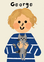 Load image into Gallery viewer, Cat Boy Portrait Print- click to customise!