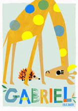 Load image into Gallery viewer, Giraffe Personalised Name Print