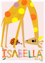 Load image into Gallery viewer, Giraffe Personalised Name Print