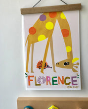 Load image into Gallery viewer, Giraffe Personalised Name Print