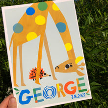 Load image into Gallery viewer, Giraffe Personalised Name Print