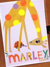 Load image into Gallery viewer, Giraffe Personalised Name Print